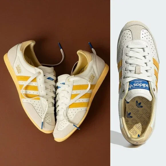 ADIDAS Originals Japan Suede-Trimmed Perforated Leather Sneakers Women's Size 7 - Picture 14 of 16